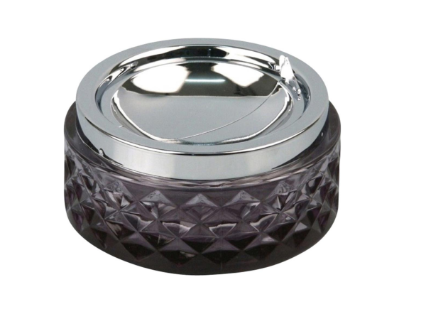 Kippaschenbecher "Chrome / Rauchglas"